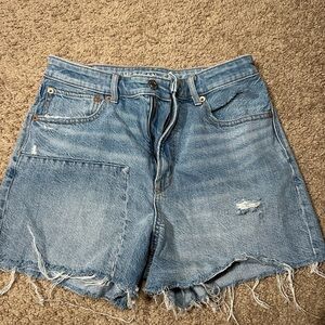 American Eagle Outfitters Distressed Blue Jean Shorts